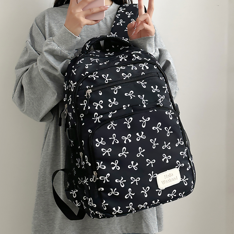 Sling Backpack Shoulder - 3Pcs Cute Bow Print Backpack with
