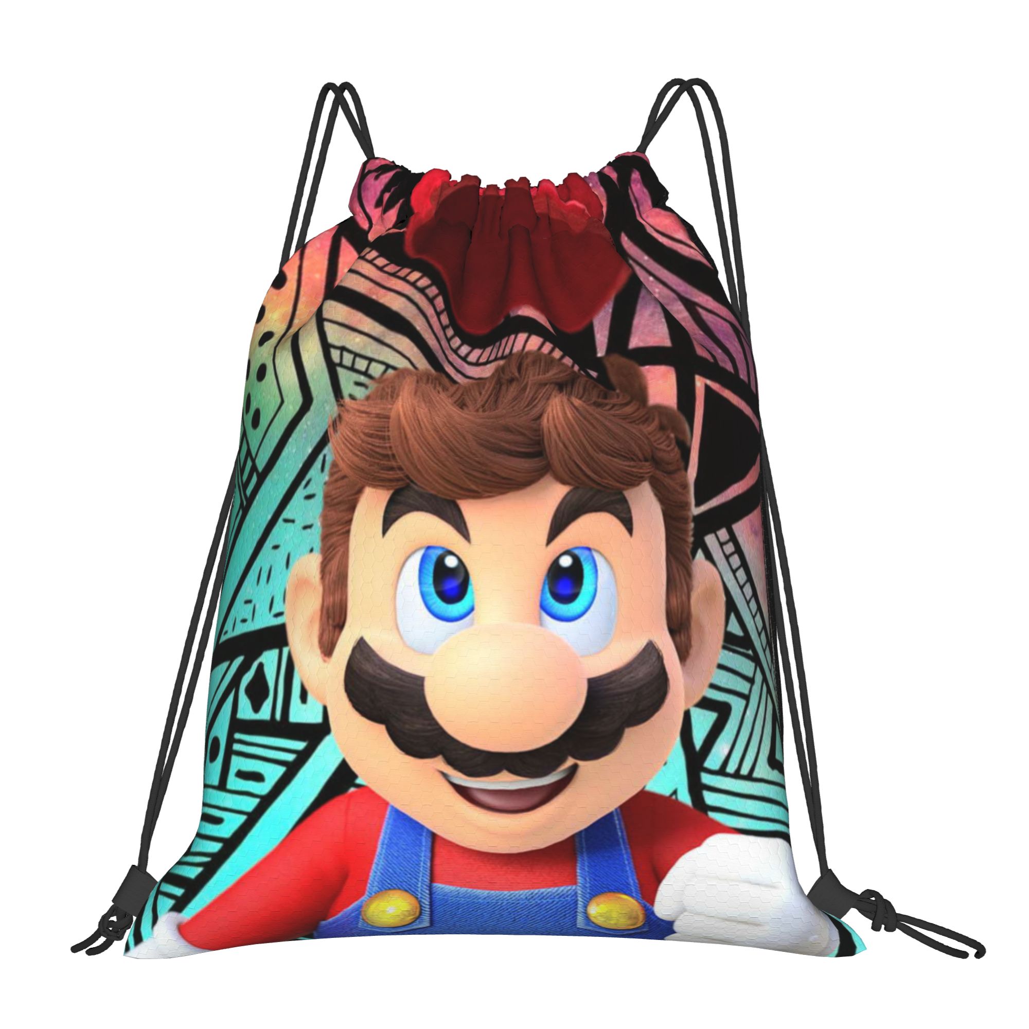 Drawstring Gym Bag - Custom M-Marioes Video Game Brothers and