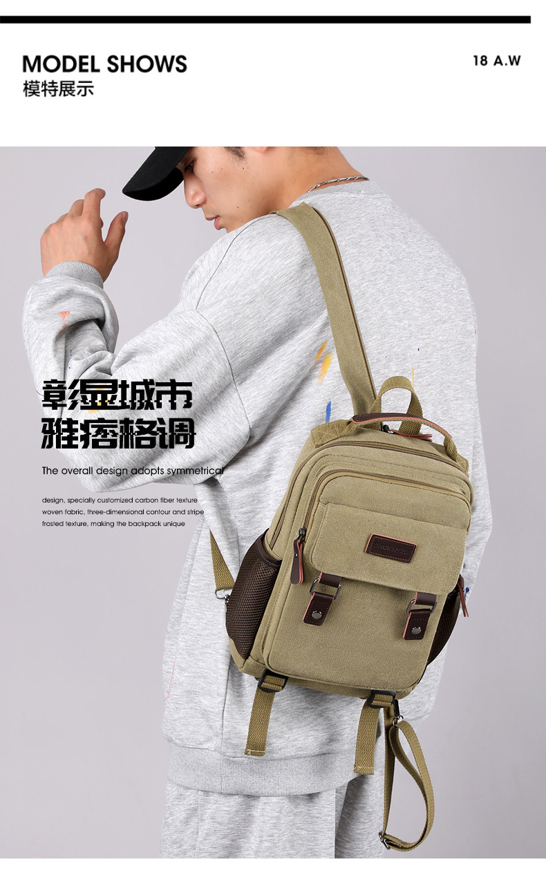 Canvas Backpack Casual - New Canvas Chest Bag Men Large
