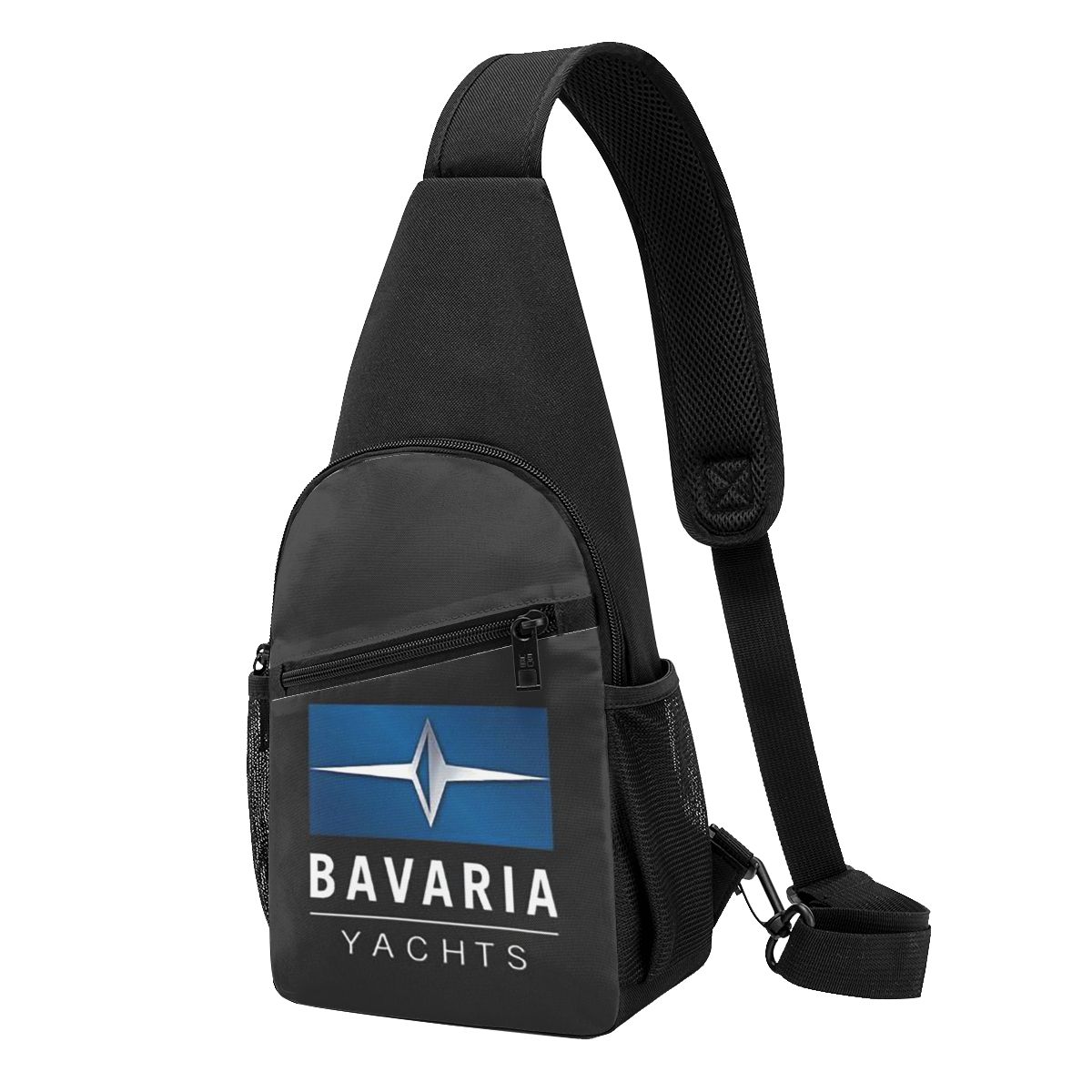 Sling Backpack Shoulder - Bavaria Yachts Blue Silver Logo Chest