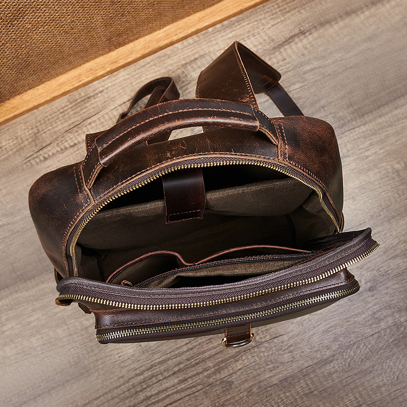 Men's Top Grain Waxed Leather  - Leather Backpack Vintage recension och pris