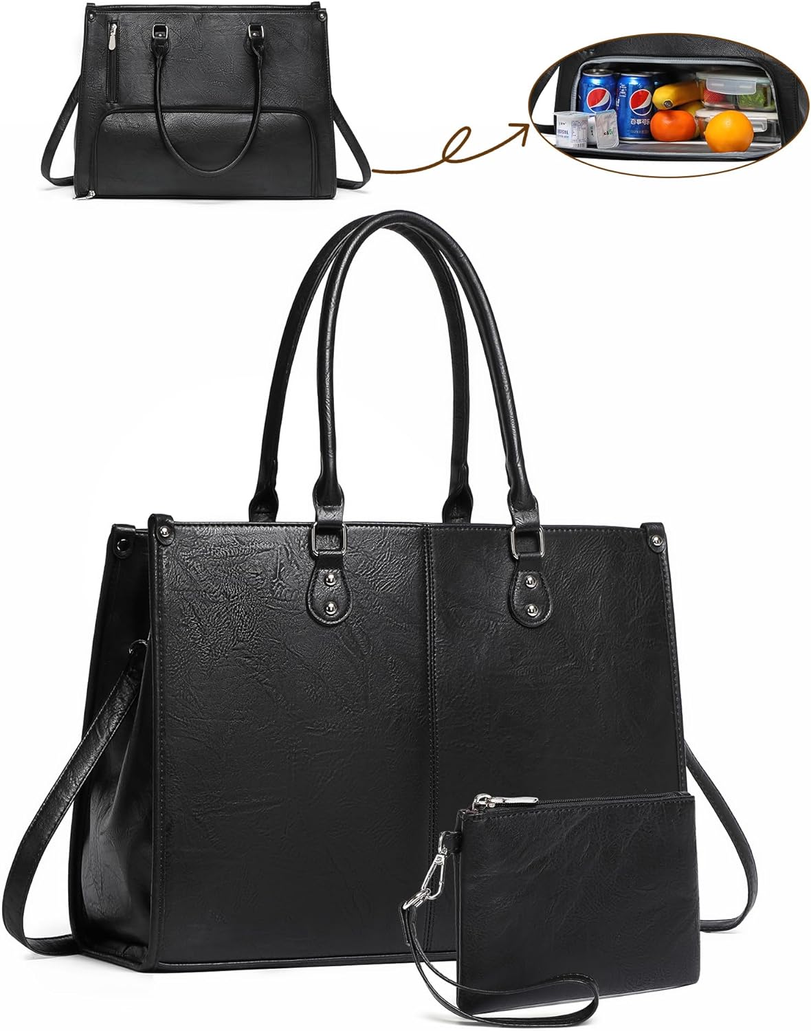 2 in 1 Laptop Tote Bag with In - Laptop Backpack 15.6 recension och pris