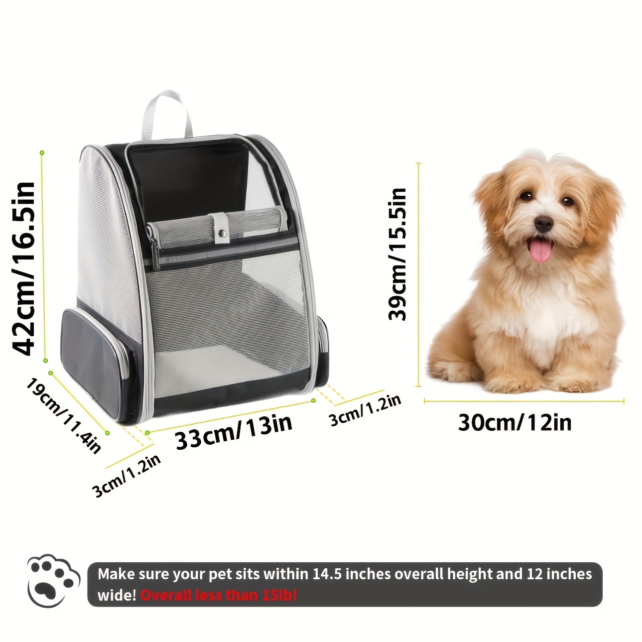 A foldable ventilated pet back - Foldable Backpack Small recension och pris