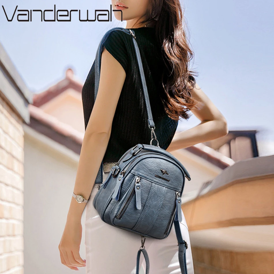 4 In 1 Leather Backpacks Multi - Mini Backpack Purse recension och pris