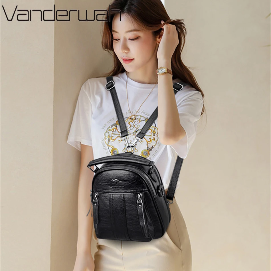 4 In 1 Leather Backpacks Multi - Mini Backpack Purse recension och pris