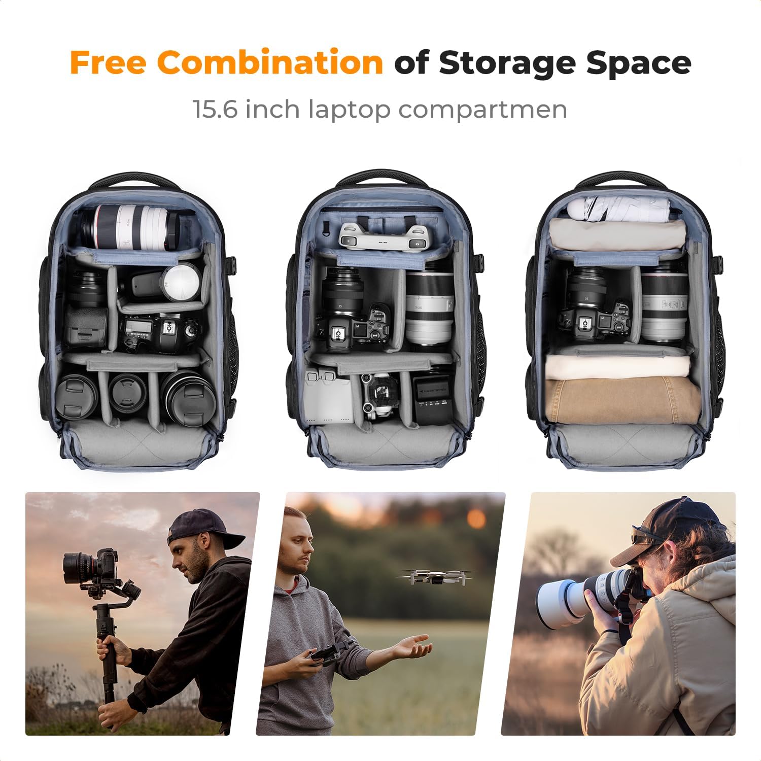 K&F CONCEPT Camera Backpack,25 - Laptop Backpack 15.6 recension och pris