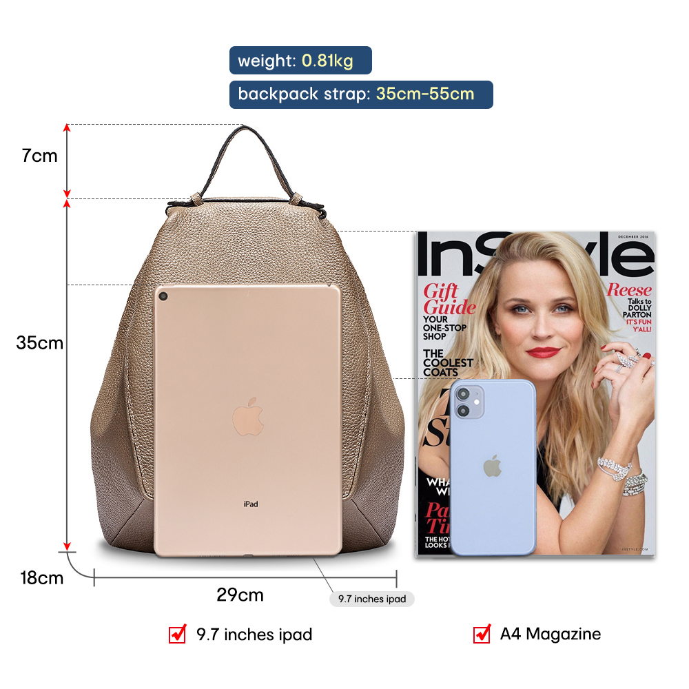 Zency Women 100% Genuine Leath - Travel Backpack Anti Theft recension och pris