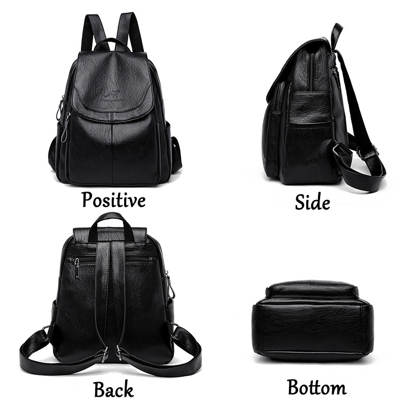 9 Color Women Soft Leather Bac - Leather Backpack Vintage recension och pris