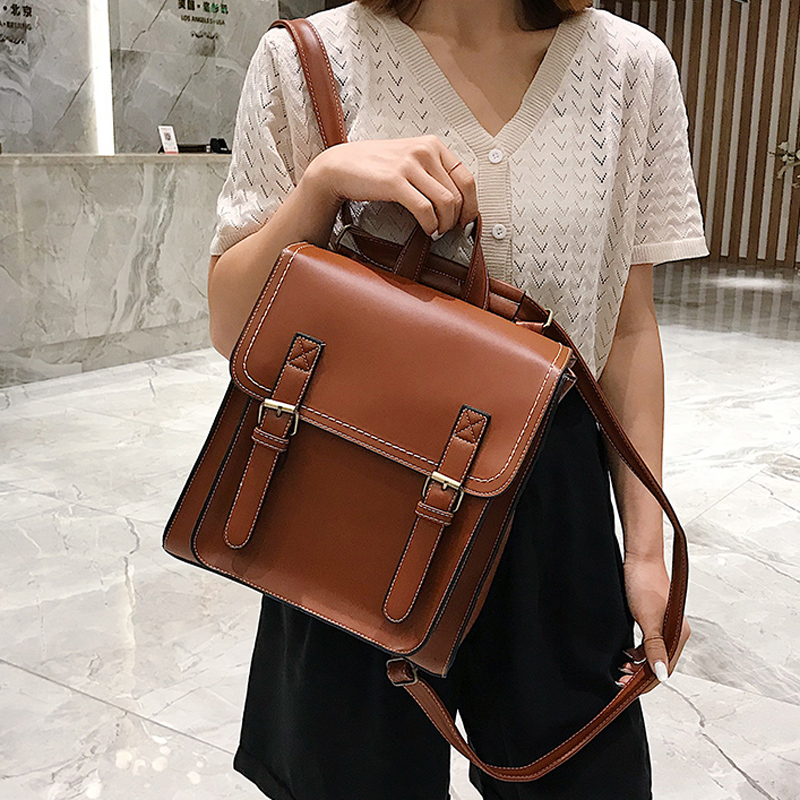 Vintage Backpack Female Pu Lea - Leather Backpack Vintage recension och pris