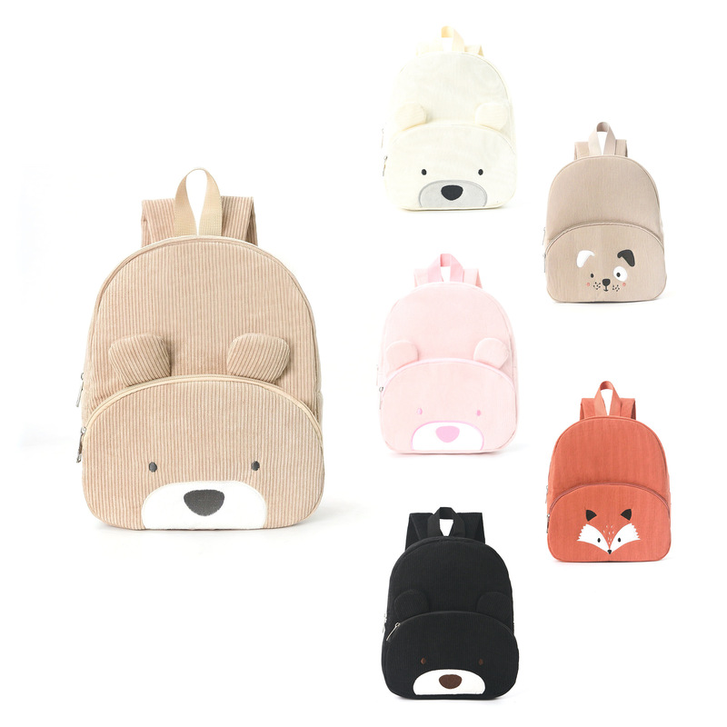 Cute Bear Corduroy Backpack fo - Canvas Backpack Casual recension och pris