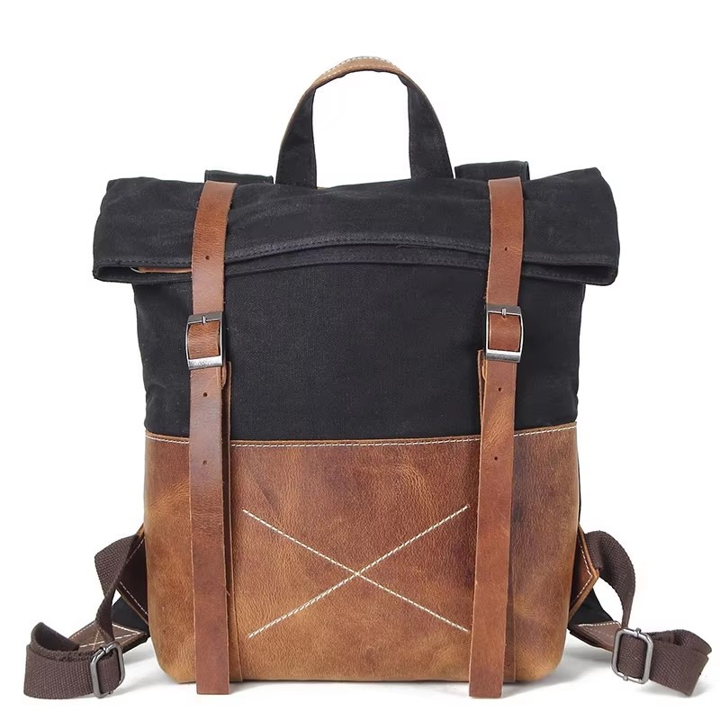 Fashion Men Backpack Waxed Can - Leather Backpack Vintage recension och pris