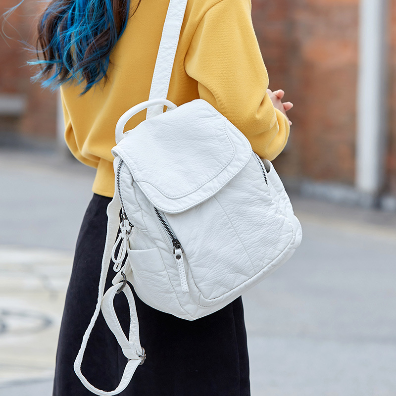 Women's Backpack White Washed  - Fashion Backpack Women recension och pris