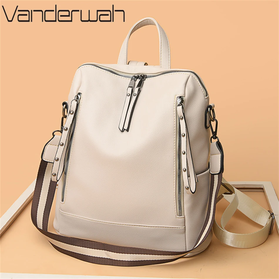 Brand Luxury Backpacks Soft Le - School Backpack Teen recension och pris