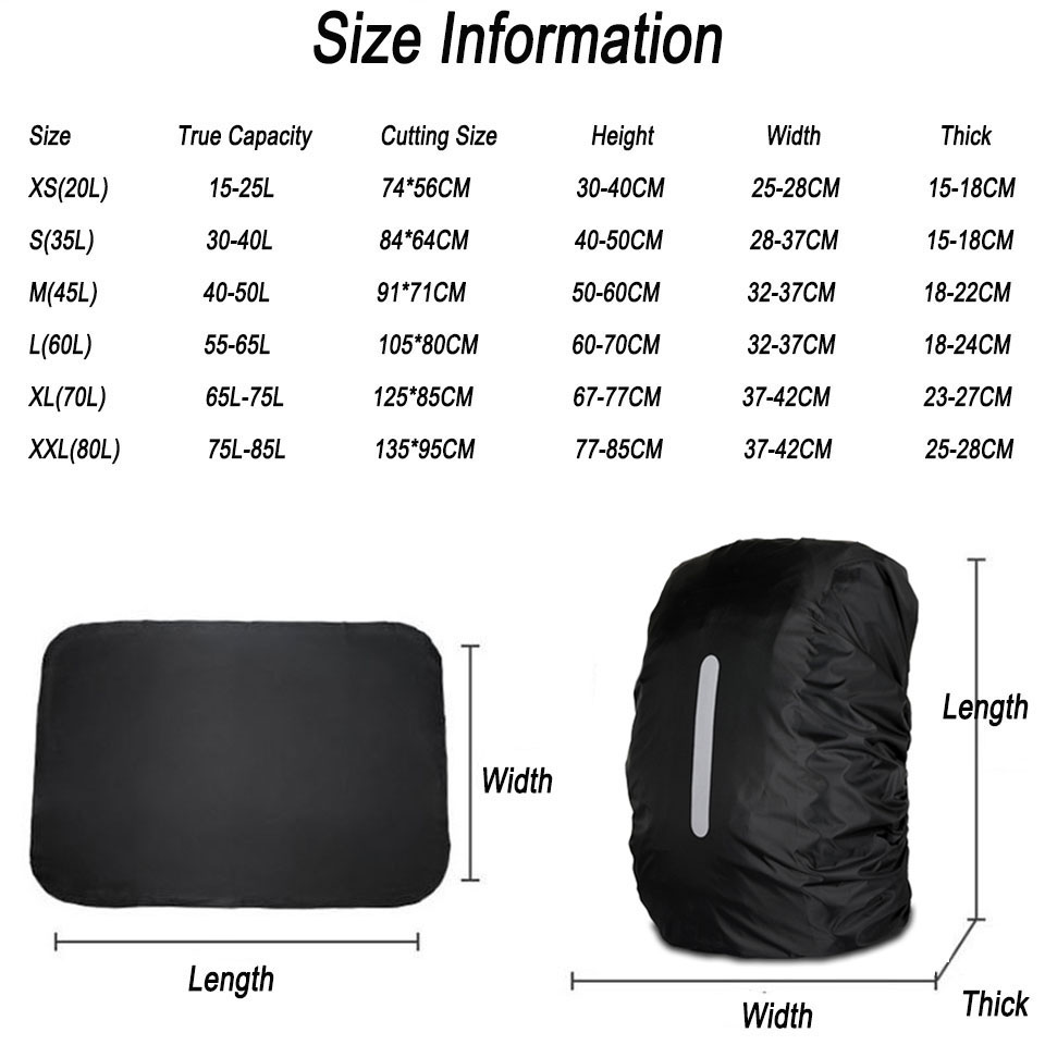 KoKossi 1Pcs 25-80L Backpack R - Rain Cover Backpack recension och pris