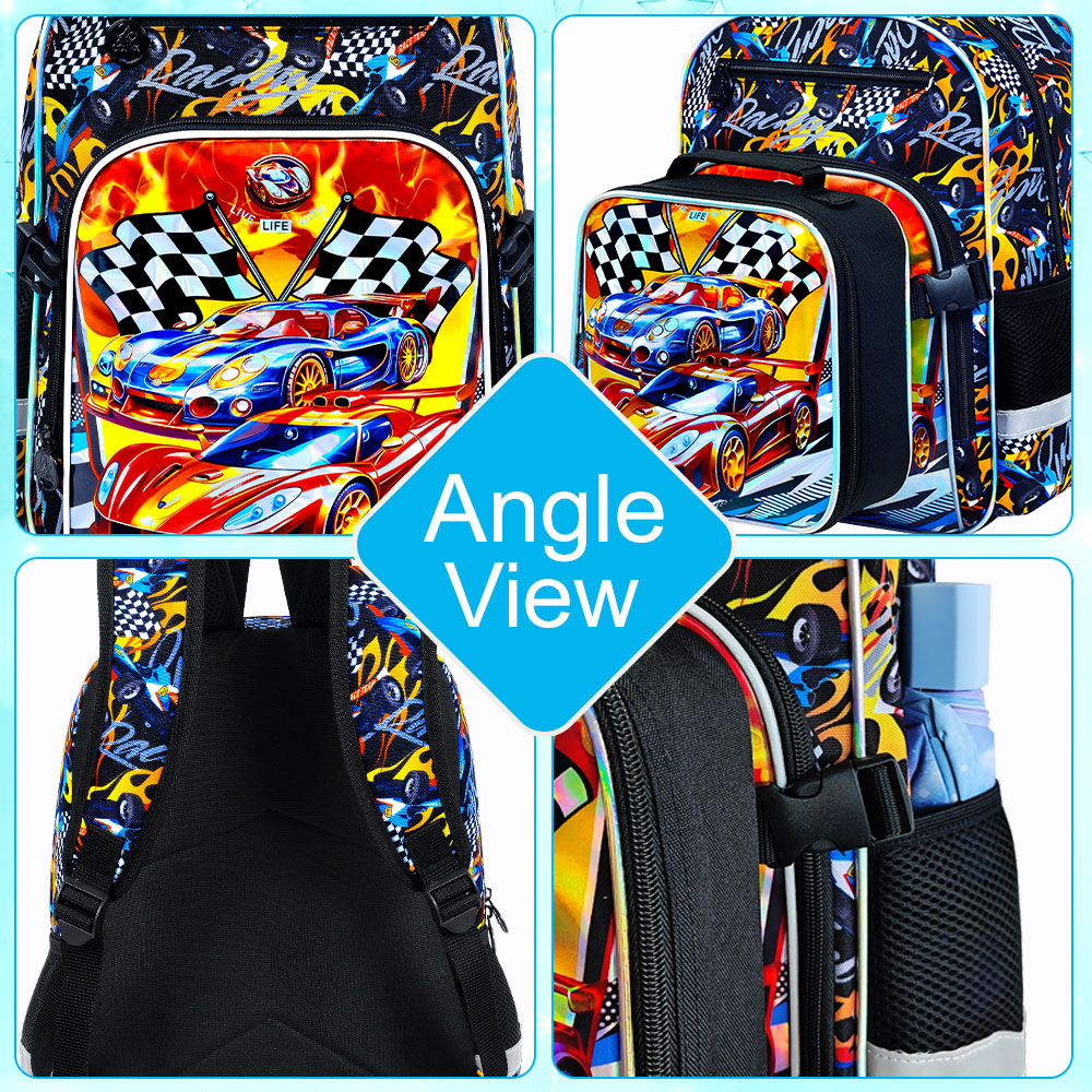 Bookbag for Kids Boys, 3PCS Ba - Hydration Pack Outdoor recension och pris