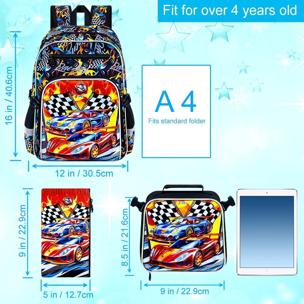 Bookbag for Kids Boys, 3PCS Ba - Hydration Pack Outdoor recension och pris