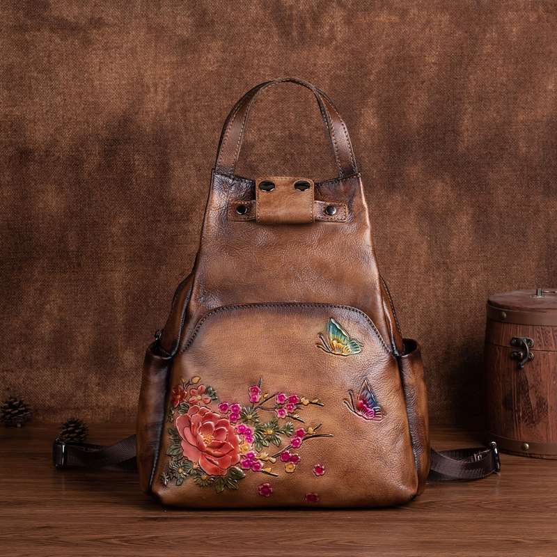 Johnature Genuine Leather Embo - Leather Backpack Vintage recension och pris