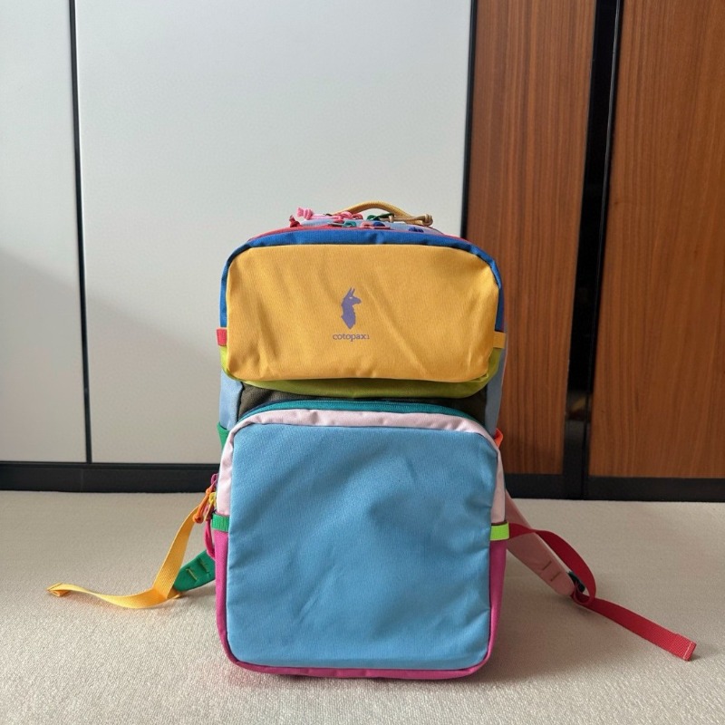 Dopamine Color Block Backpack  - Canvas Backpack Casual recension och pris