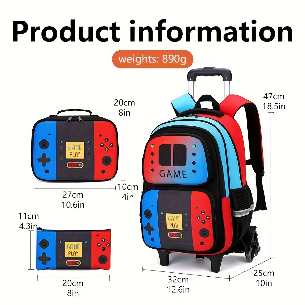 3PCS Kids Rolling Backpack for - School Backpack Teen recension och pris