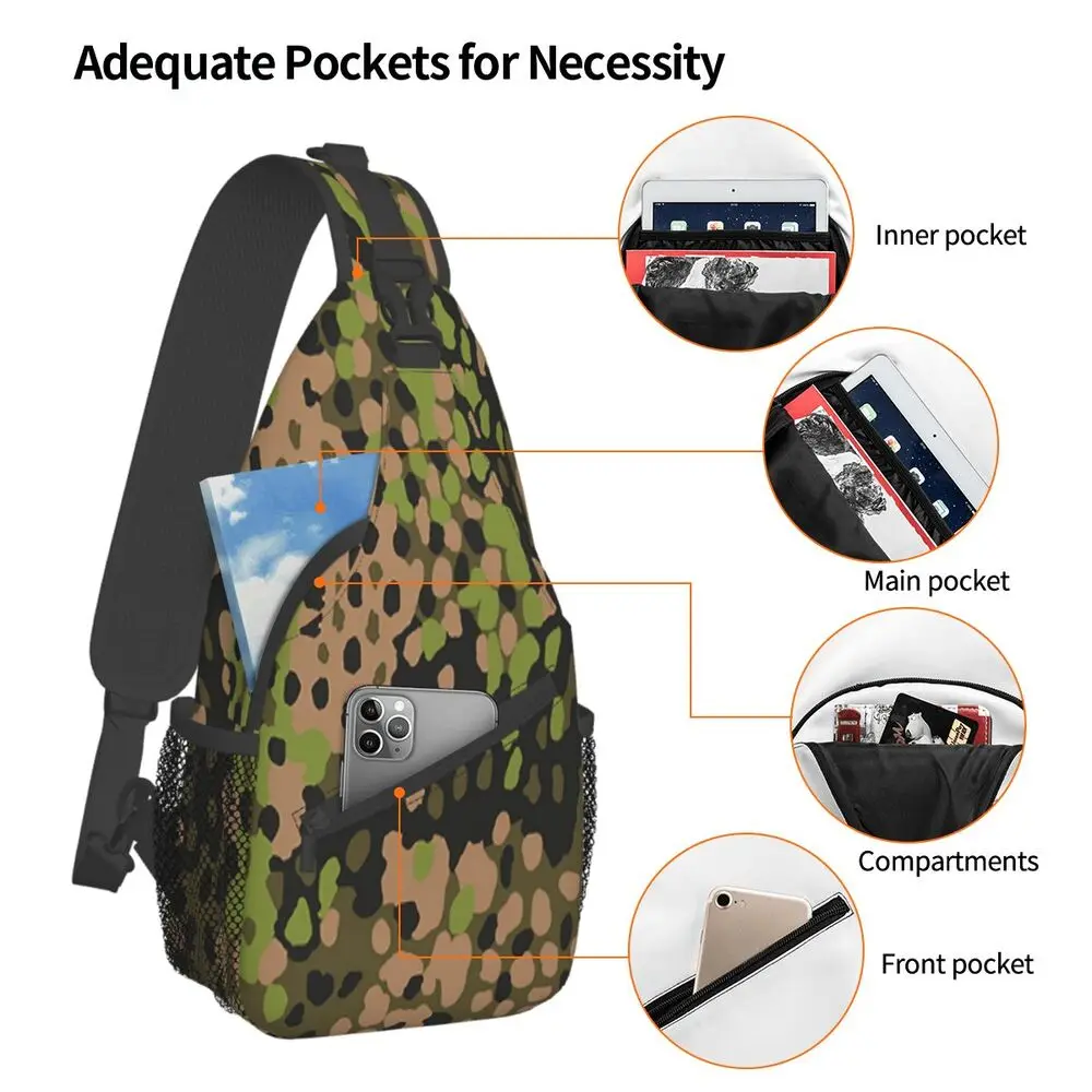 WW2 SS Erbsentarn Camouflage C - Sling Backpack Shoulder recension och pris