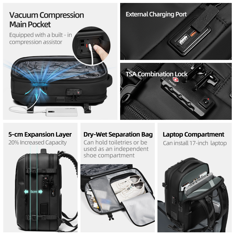 Men Travel Backpack One Click  - Travel Backpack Anti Theft recension och pris