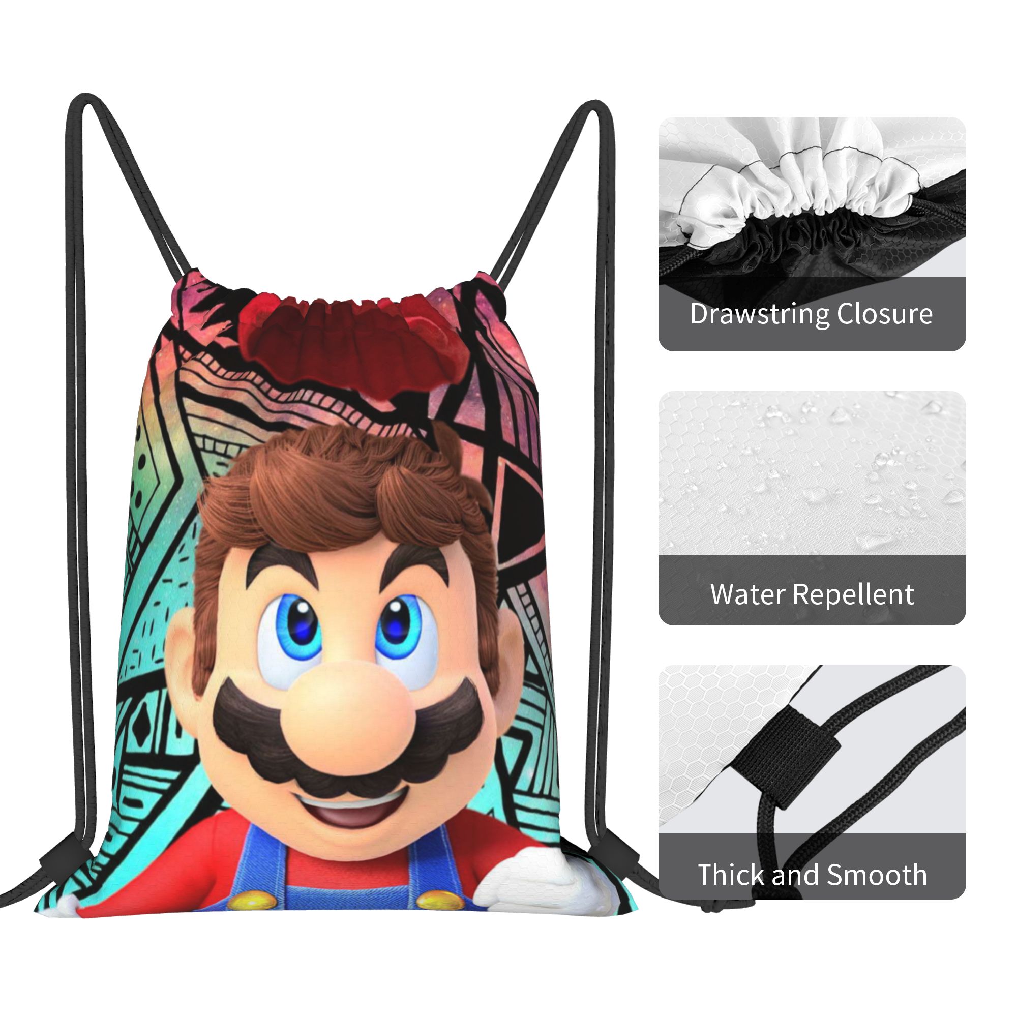 Custom M-Marioes Video Game Br - Drawstring Gym Bag recension och pris