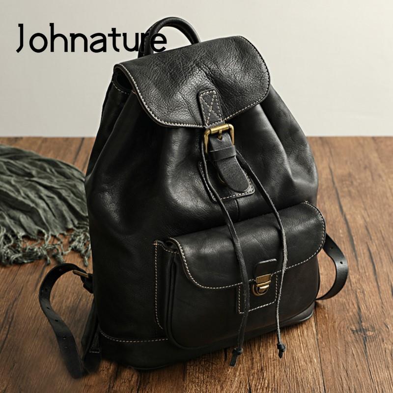 Johnature Leisure Travel Bag N - Leather Backpack Vintage recension och pris