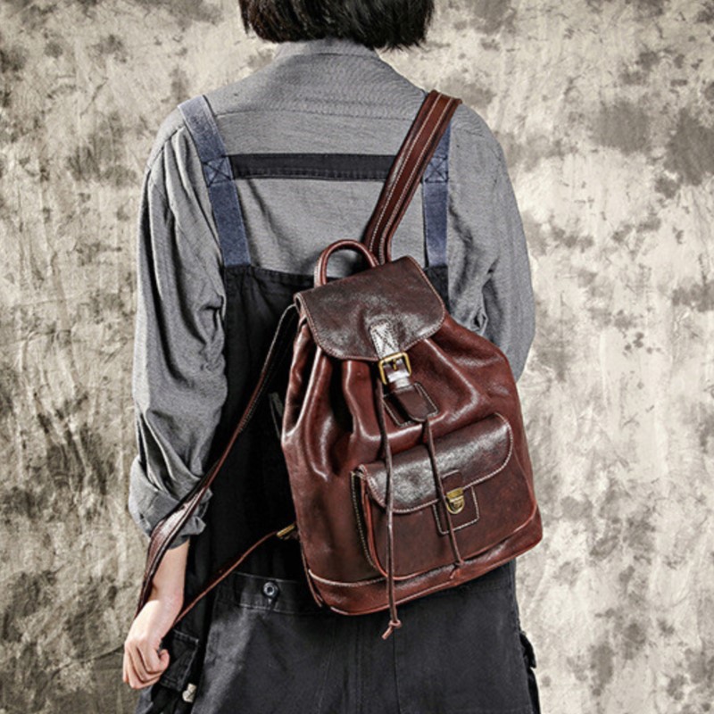 Johnature Leisure Travel Bag N - Leather Backpack Vintage recension och pris