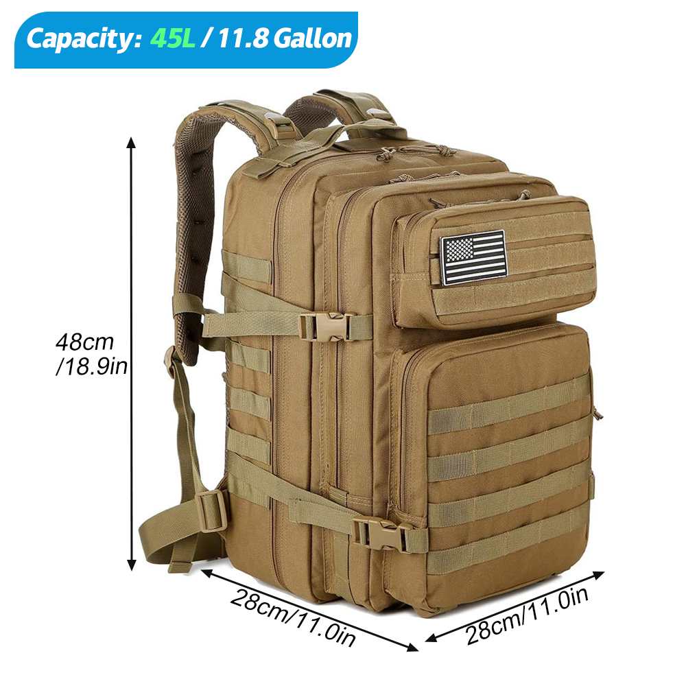 45L Tactical Backpack For Men  - Urban Backpack Tactical recension och pris