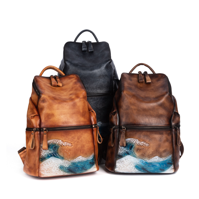 Genuine Real Soft Leather Wome - Leather Backpack Vintage recension och pris