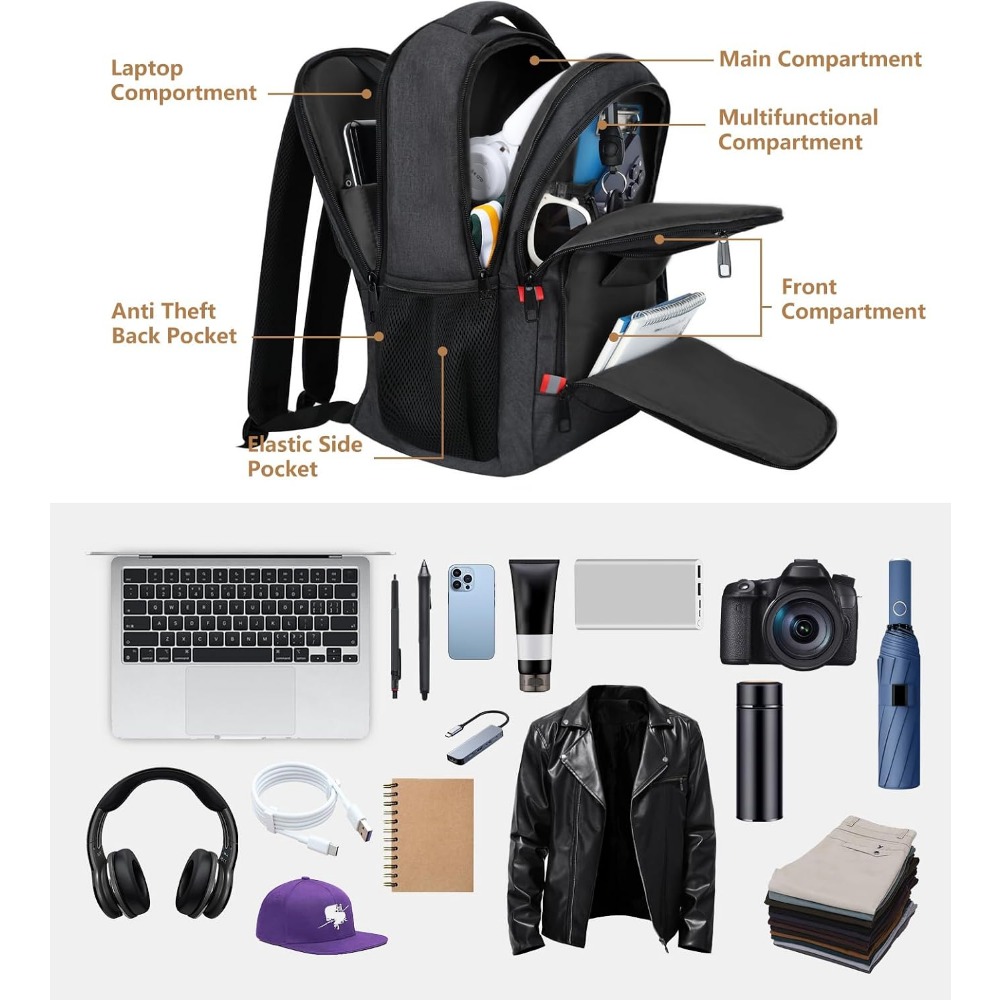 Men's School Backpack for Teen - Laptop Backpack 15.6 recension och pris