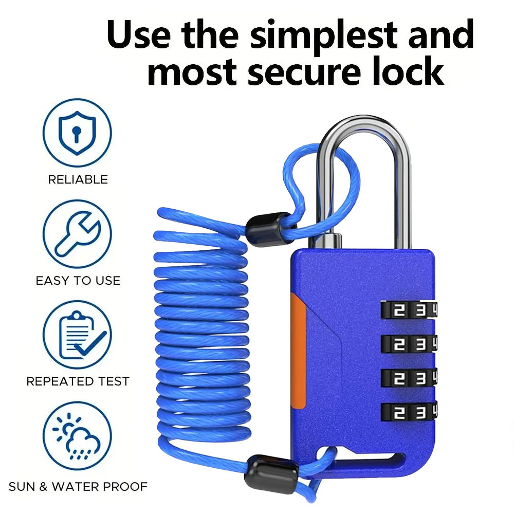 4 Digit Combination Padlock wi - Travel Backpack Anti Theft recension och pris