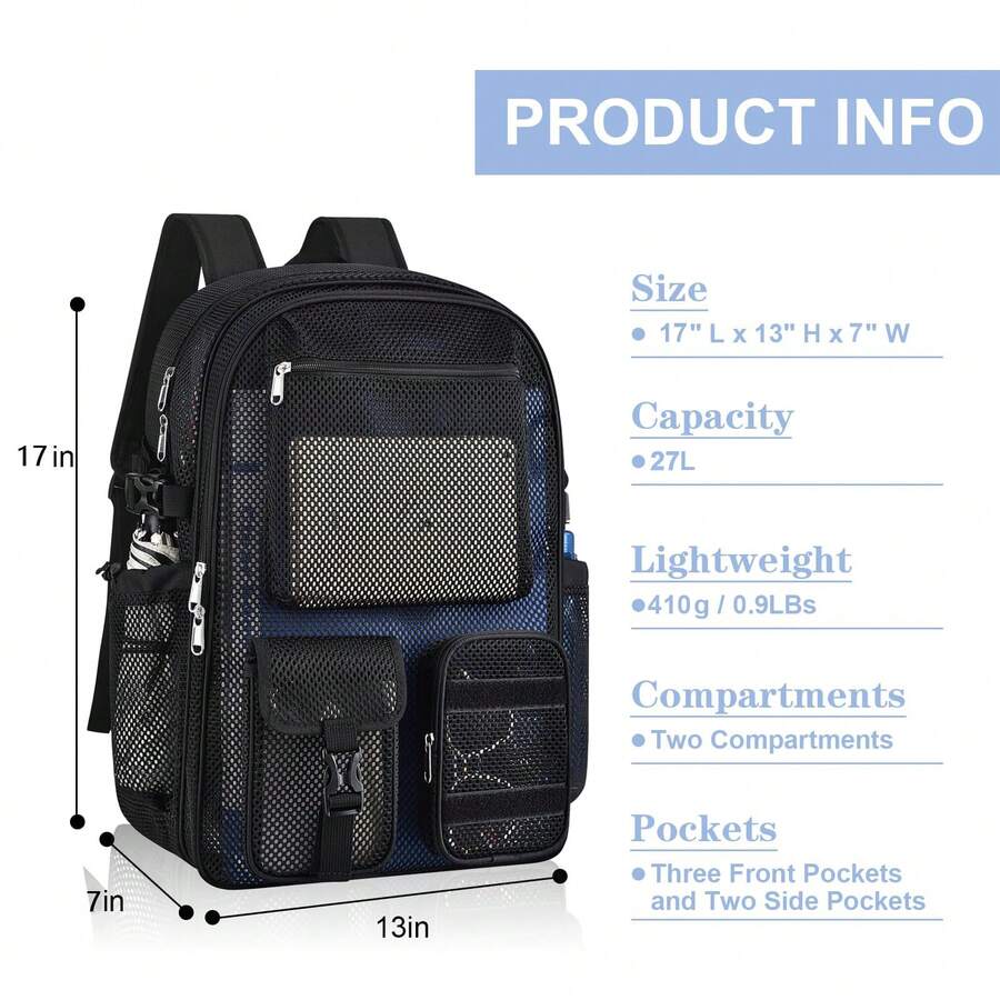 Mesh Backpack 36L Large Heavy  - Canvas Backpack Casual recension och pris